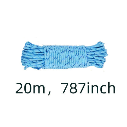 Nylon Clothesline Rope - 65ft Anti-Slip Drying Line for Camping and Balcony, Multi-Color