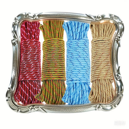 Nylon Clothesline Rope - 65ft Anti-Slip Drying Line for Camping and Balcony, Multi-Color
